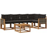  Set vanjskih sofa 6 kom. Prirodna i crna | shoptok.hr