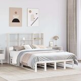 vidaXL Krevet s regalom za knjige bez madraca bijeli 140x200cm od drva Cijene