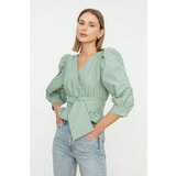 Trendyol Mint Tie Detailed Double Breasted Blouse Cene'.'