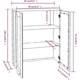  Gornji element za komodu HAMAR tamnosivi 85x35x100 cm borovina | shoptok.hr