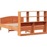 vidaXL Knjižna postelja brez vzmetnice vošč. rjava 120x200 cm borovina | Shoptok.si