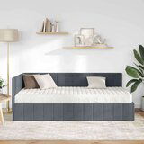  Kutni okvir kreveta s madracem Tamno siva 90 x 200 cm Baršun | shoptok.hr