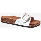 Boto Women's Cork Platform Slippers With Buckle Silver Vianara | Shoptok.si