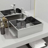  Umivaonik s otvorom za slavinu 48x37x13 5 cm keramički srebrni | shoptok.hr