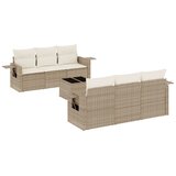  7-dijelni set vrtnih sofa od poliratana s jastucima bež 85 x 62 x 69 cm | Shoptok.si