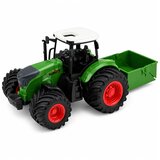  Poljoprivredni traktor s rasipivačem gnojiva gumenim kotačima zeleni 1:24 | shoptok.hr