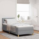  Krevet s podnicom s madracem i LED svjetlom svjetlosiva 90 x 200 cm tkanina | shoptok.hr