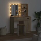  Set stola za oblačenje s LED s ladicama 2 pcs Sonoma hrast | Eponuda.com