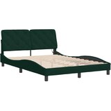  Okvir kreveta s LED-om bez madraca tamnozeleni 140x190 cm baršunasti | shoptok.hr