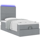  Otomanski krevet s madracem&LED svijetlosivi 90x200 cm tkanine | shoptok.hr