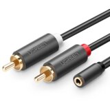 Ugreen 10588 audio kabel 1 m 2 x RCA 3.5mm Crno | Shoptok.si