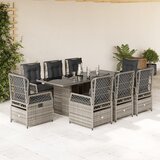  7-dijelni vrtni blagovaonski set od poliratana s jastucima | shoptok.hr