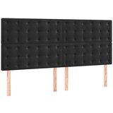 Maison Chic Posteljno vzglavje - Vzglavna omarica 4 kosa črn 80x5x78/88 cm žamet, (22077494) Cene