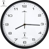  Radijski upravljan zidni sat s kvarcnim mehanizmom 31 cm crno bijeli | shoptok.hr