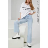 Answear Lab Traperice Premium Jeans x limitirana festivalska kolekcija Be Brave za žene, visoki struk