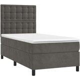 Box spring krevet s madracem tamnosivi 80 x 200 cm baršunasti | shoptok.hr