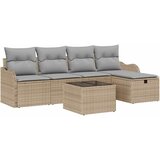  Sjedeća garnitura za vrt 6 kom. Poli ratan Bež 55 x 55 x 37 cm | shoptok.hr