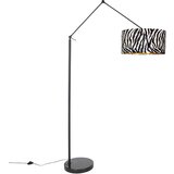 QAZQA Moderna talna svetilka črn senčnik zebra design 50 cm - Editor Cene