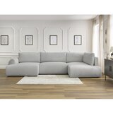 Bobochic Paris svetlo siva raztegljiva kotna sedežna garnitura iz rebrastega žameta (levi kot/v obliki črke "u") lucien | Shoptok.si