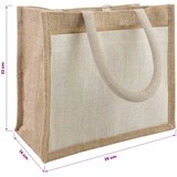  Torbe od jute s džepom 10 Prirodna i bijela 26 x 22 x 14 cm | shoptok.hr