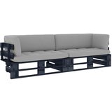 The Living Store Kavč dvosed iz palet z blazinami črna impregnirana borovina - Kavč Iz Palet, (21484212) | Shoptok.si
