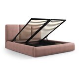 Mazzini Beds Svijetlo ružičasti tapecirani bračni krevet s prostorom za odlaganje s podnicom 200x200 cm Brody – | shoptok.hr