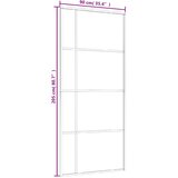  Klizna vrata od mutnog stakla ESG i aluminija 90 x 205 cm crna | shoptok.hr