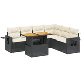 Maison Chic Seti vrtnega pohištva - Vrtna garnitura - Vrtni pohištvo set 7-delna z blazinami črn poli ratan, (21803125) | Shoptok.si