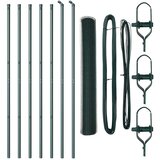 vidaXL Heksagonalna ograja Zelena 1,4x10 m Jeklo, Ograda Stebri 7 kosov Zelena Ø32 mm 190 cm Galvanizirano jeklo | Shoptok.si