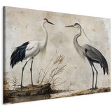  XXL slika - Birds from an old engraving - vintage-style illustration depicting a heron and a crane 130x87 | shoptok.hr