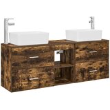  Set ormarića za kupaonicu 3 kom. Dimljeni hrast Smeđa 53 x 34,5 x 63 cm | shoptok.hr