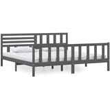  Okvir za krevet od masivnog drva sivi 200 x 200 cm | shoptok.hr