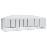 Šator za zabave s 12 mrežasta bočna zida bijeli 8x4 m HDPE | shoptok.hr