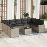  10-dijelni set vrtnih sofa poliratan s jastucima svijetlosivi | shoptok.hr