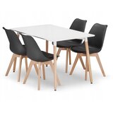 Stolna Garnitura ADRIA 120x80 Bijela + 4 Crne Stolice | shoptok.hr