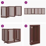 vidaXL Ograda za pse z vrati zložljiva 6panelov rjava 300cm topolovina | Shoptok.si