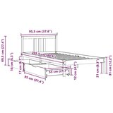  Okvir kreveta bez madraca bijeli 90 x 200 cm masivna borovina | shoptok.hr