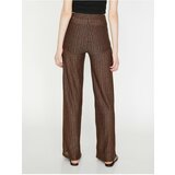 Koton Women's Brown Normal Waist Wide Leg Pants | ePonuda.com