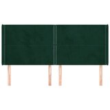  Uzglavlje s ušima tamnozeleno 203x16x118/128 cm baršunasto | shoptok.hr