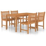 The Living Store Vrtna jedilna garnitura 5-delna trdna tikovina - Komplet Vrtnega Jedilnega Pohištva, (21422007) | Shoptok.si