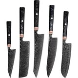  Set damaškovih kuhinjskih noževa RY-39269 - Crna / 5kom KP39269 u