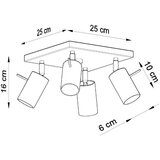  Stropna svetilka RING 4 črna, (21347608) | Shoptok.si