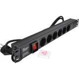 Razvodni PDU panel za rack 19 in, sa 6 utičnih mesta, kabl 2m (aluminijum)