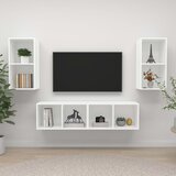  Zidni TV ormarići 4 kom bijeli od konstruiranog drva | shoptok.hr