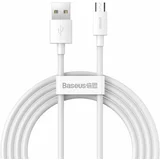 Baseus Simple Wisdom Data Cable Kit USB to Micro 2.1A (2PCS/Set) 1.5m White, (20627992)