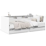 vidaXL Dnevna postelja s predali bela 75x190 cm inženirski les Cene