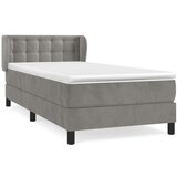 Box spring postelja z vzmetnico svetlo siva 90x200 cm žamet, (20790444) | Shoptok.si