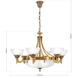 Orion LU 1689/6+3 - Luster na lancu ROCCA 9xE27/60W/230V prečnika 75 cm bronza/bela | Eponuda.com