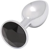Sunfo - metalni analni čep s crnim kamenom (srebro) | shoptok.hr