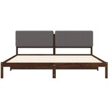  Krevetni okvir s tapiciranim uzglavljem - Tamnosmeđa i svjetlosiva 200 x 200 cm | shoptok.hr